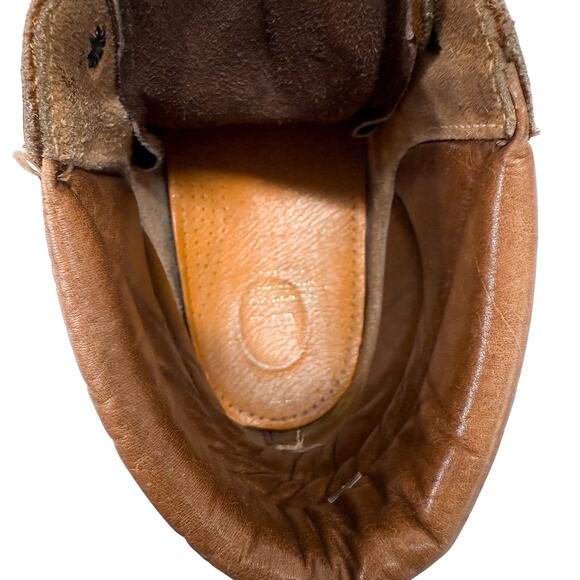 VTG Italian Hiking Boots Mens sz 41 US 8 Brown Leather Vibram Soles Bama Combat - Picture 7 of 8